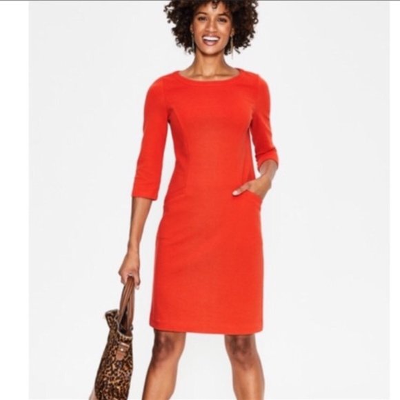 Boden Red Ottoman Shift Midi Dress WH538 Size 8L - Picture 13 of 14